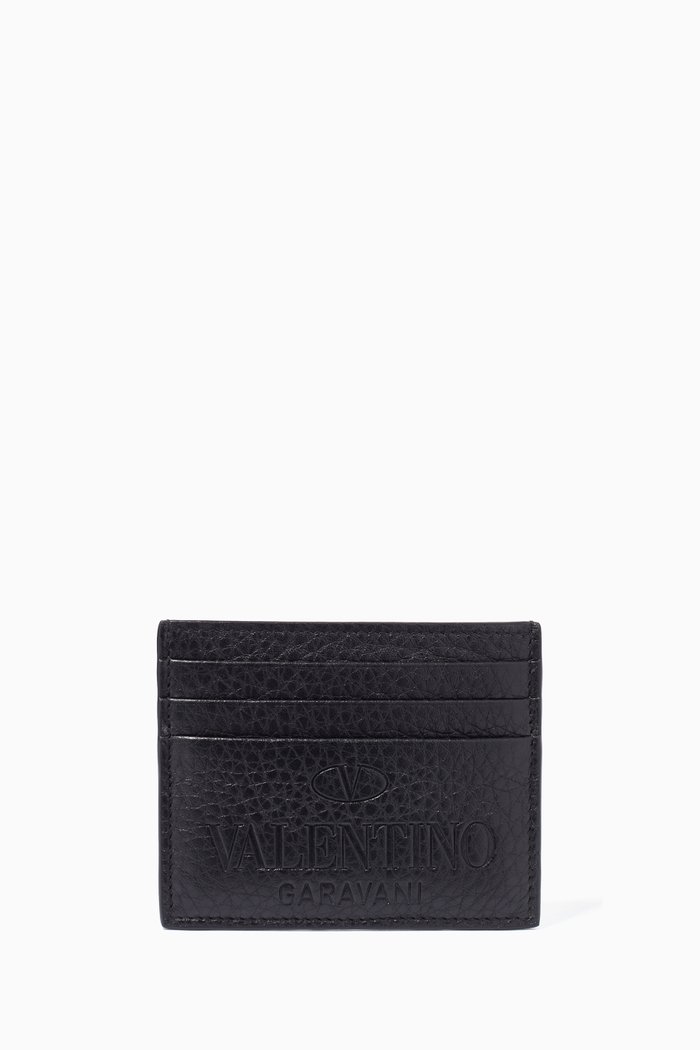 

Valentino Garavani Identity Card Holder in Leather, Black