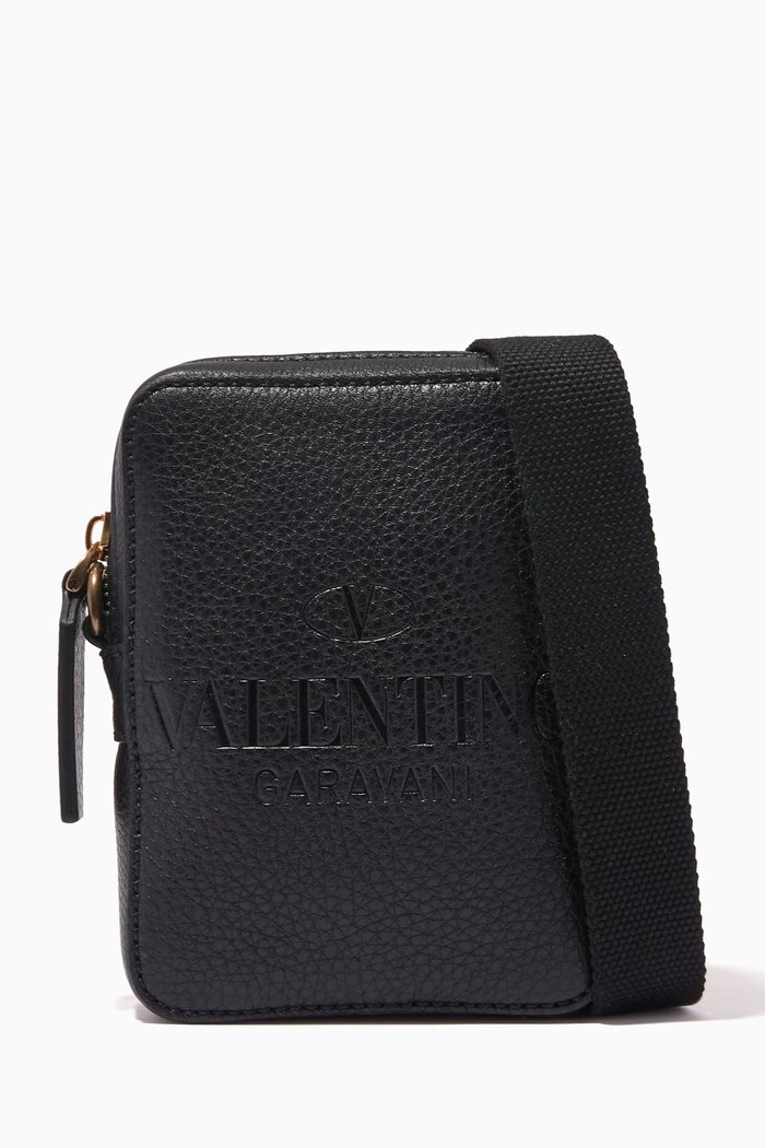

Valentino Garavani Identity Small Crossbody Bag in Leather, Black