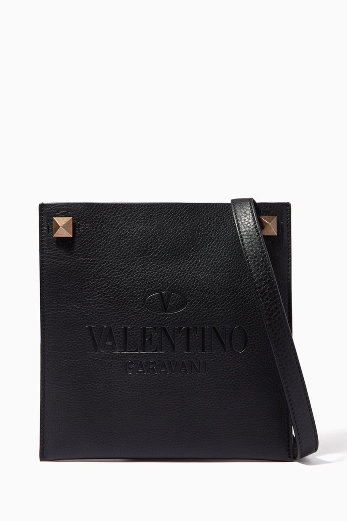

Valentino Garavani Identity Crossbody Bag in Calfskin, Black