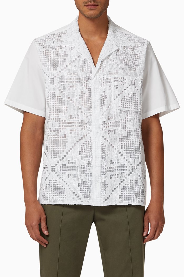 

Macramé Shirt in Cotton, White