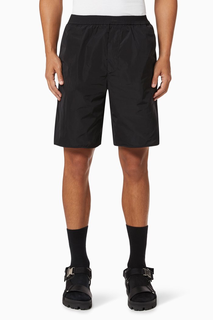 

Macramé Pocket Bermuda Shorts in Nylon, Black