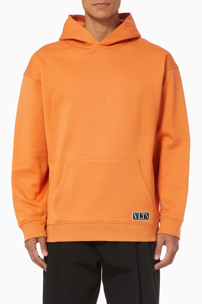 

VLTN TAG Hooded Sweatshirt in Jersey, Orange