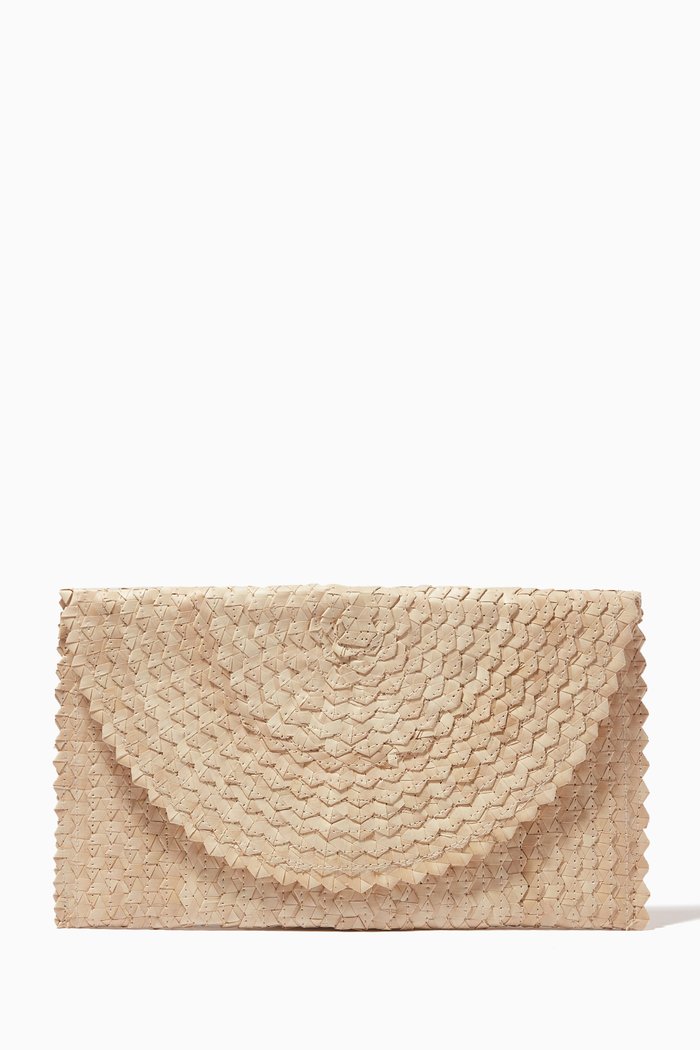 

Woven Straw Clutch, Multicolour