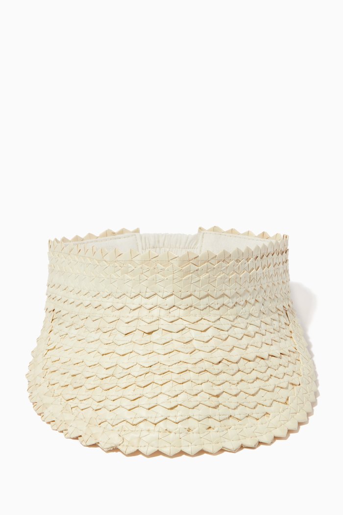 

Woven Straw Visor Hat, Multicolour