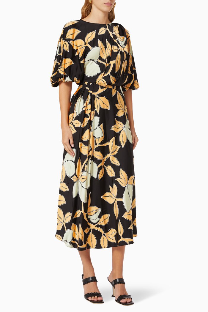 

Aubrie Dress in Sustainable Floral Viscose, Multicolour