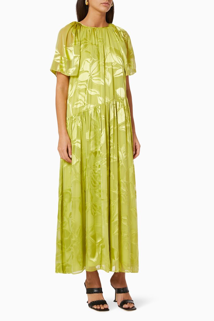 Addyson Dress in Sustainable Chiffon, Yellow