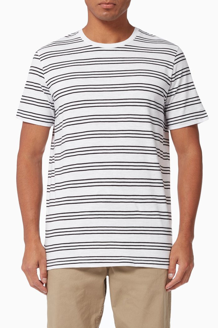 

Striped O-neck T-shirt, White