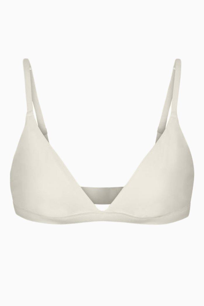 

Cotton Triangle Bralette, White