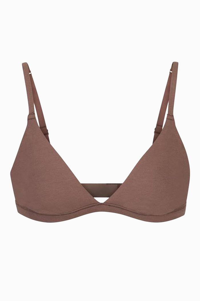 

Cotton Triangle Bralette, Brown
