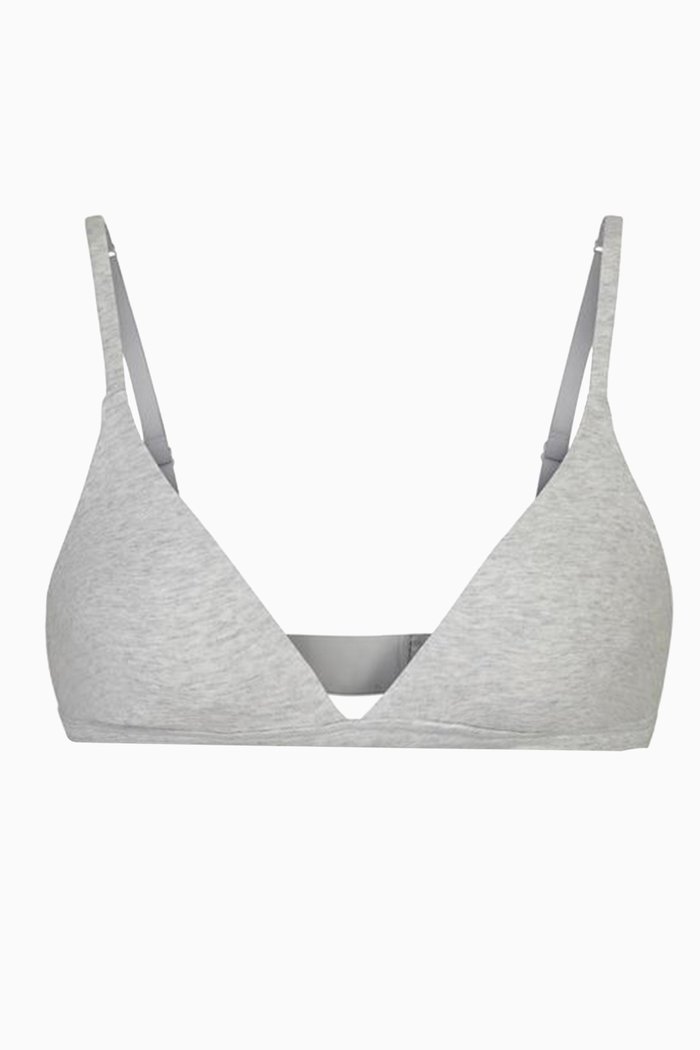 

Cotton Triangle Bralette, Grey