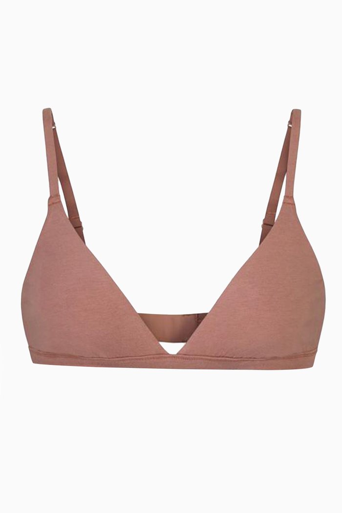 

Cotton Triangle Bralette, Brown