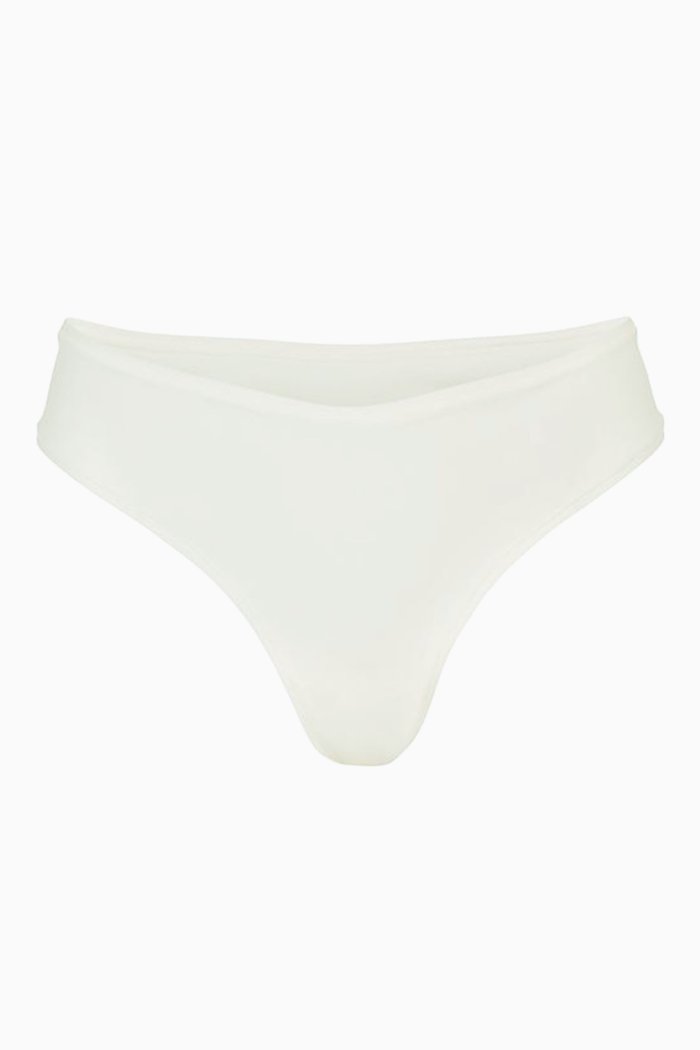 Cotton Jersey Dipped Thong, White