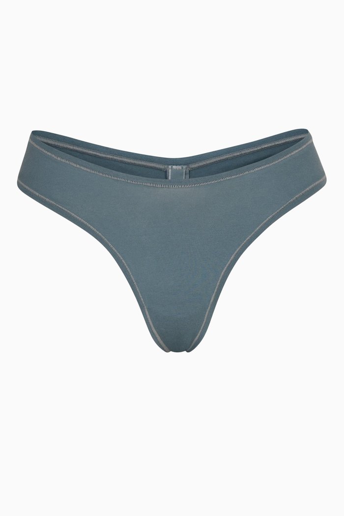 

Cotton Jersey Dipped Thong, Blue