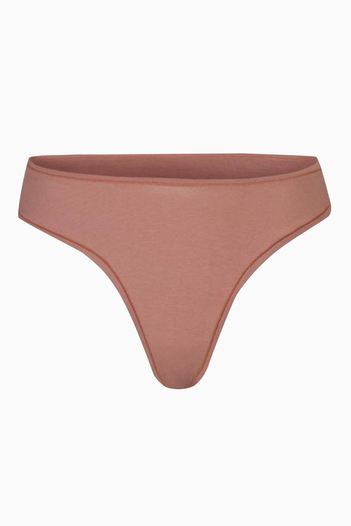 

Cotton Jersey Dipped Thong, Brown