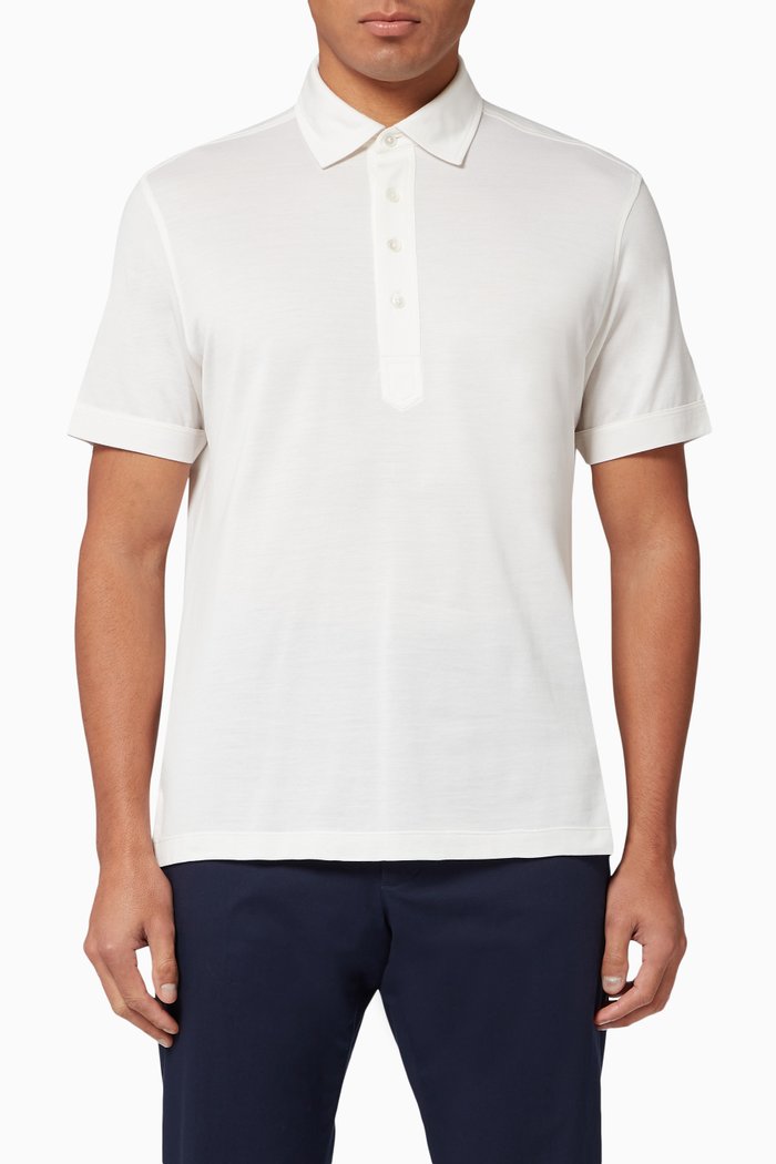 

Leggerissimo Cotton Silk Polo, White
