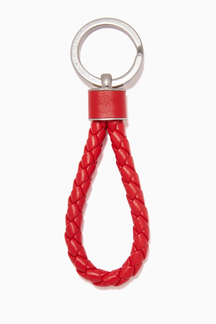 

Key Ring in Intrecciato Nappa, Red