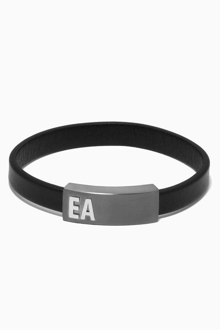 EA Essential Bracelet in Leather, Grey