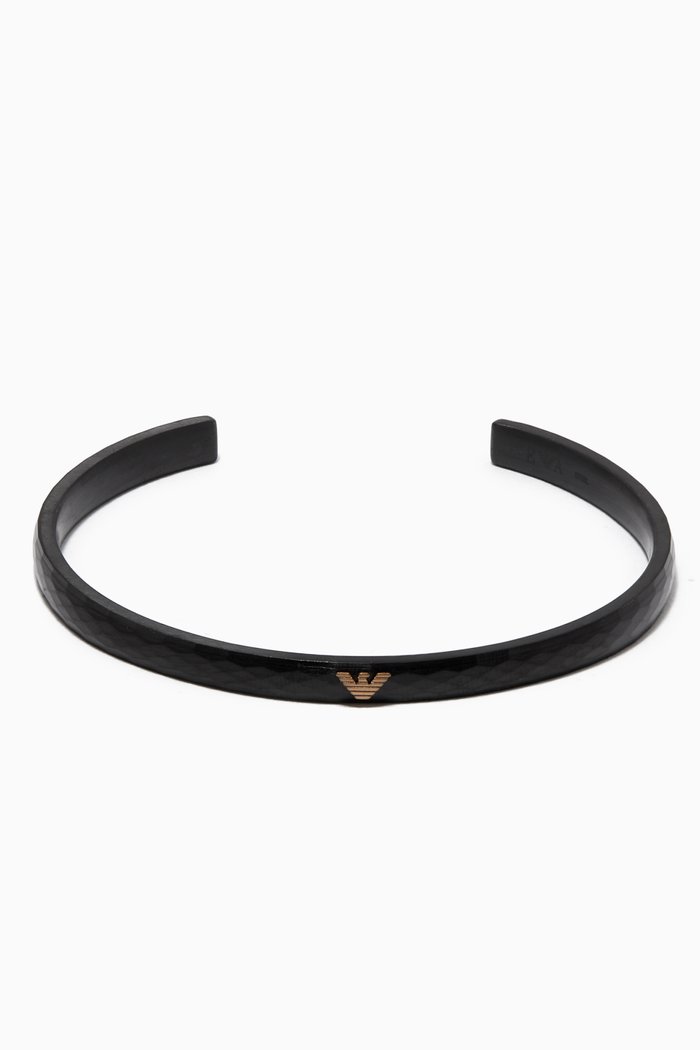 

EA Sentimental Cuff Bracelet in Stainless Steel, Black