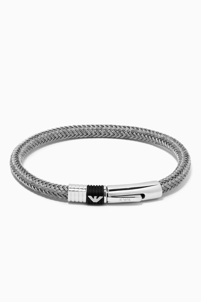 

EA Essential Braided Bracelet in Stainless Steel, Silver