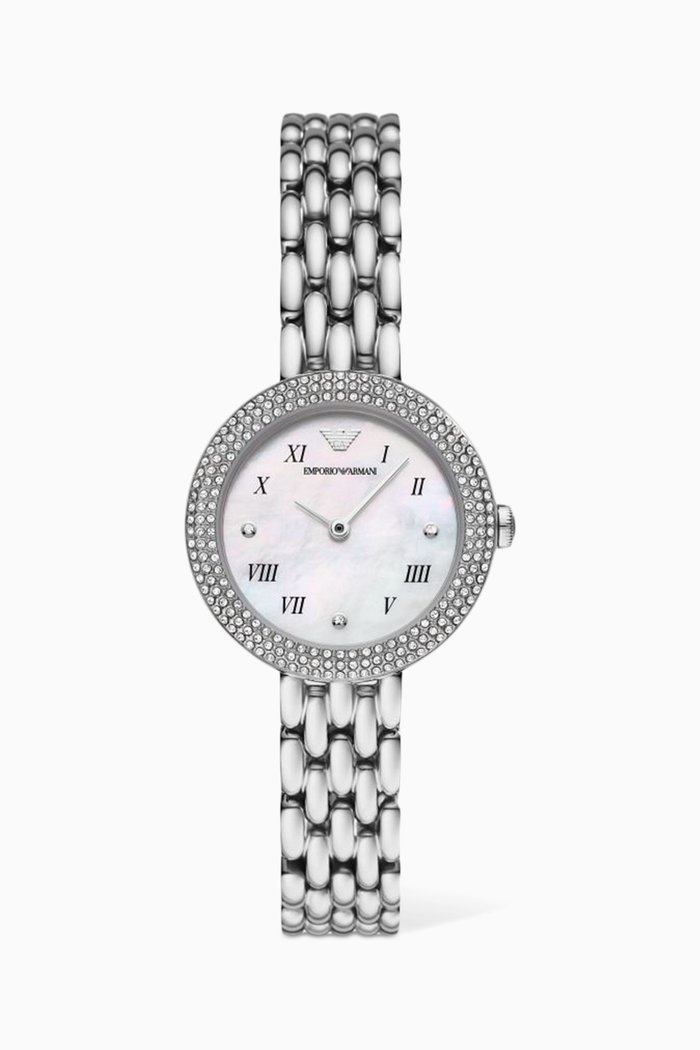 

Rosa Quartz Watch, Silver