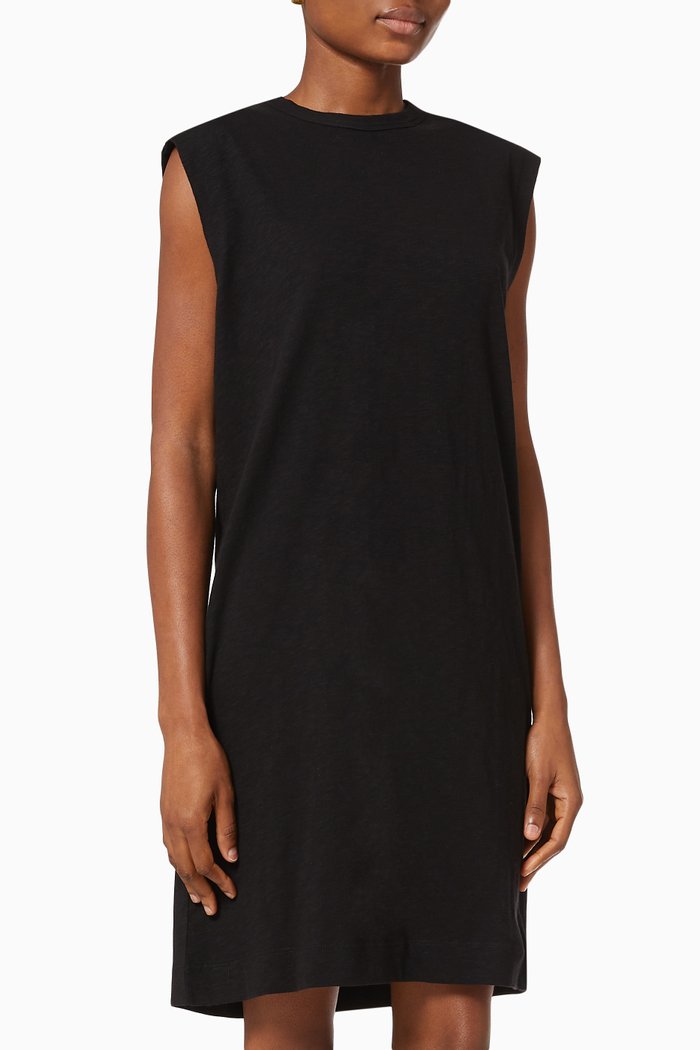 

Easy Minimal Dress in Organic Cotton, Black