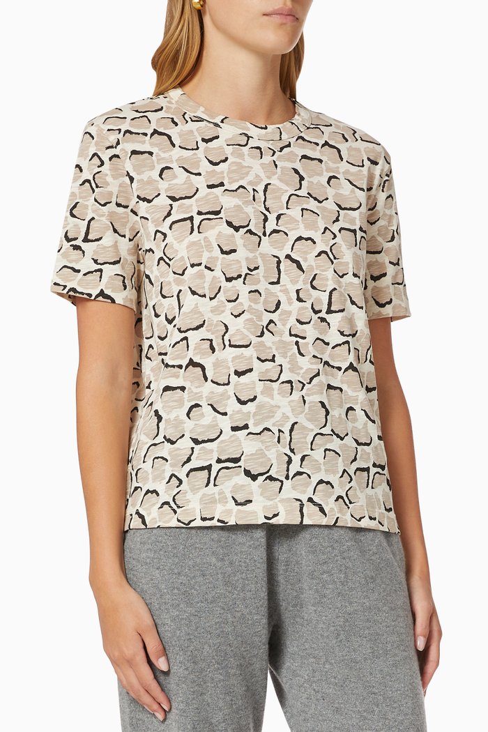 

Emily Ultimate T-shirt in Giraffe Print Cotton, Pink