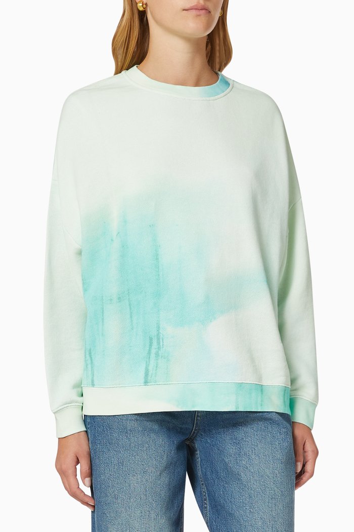 

Tie Dye Cotton Sweatshirt, White