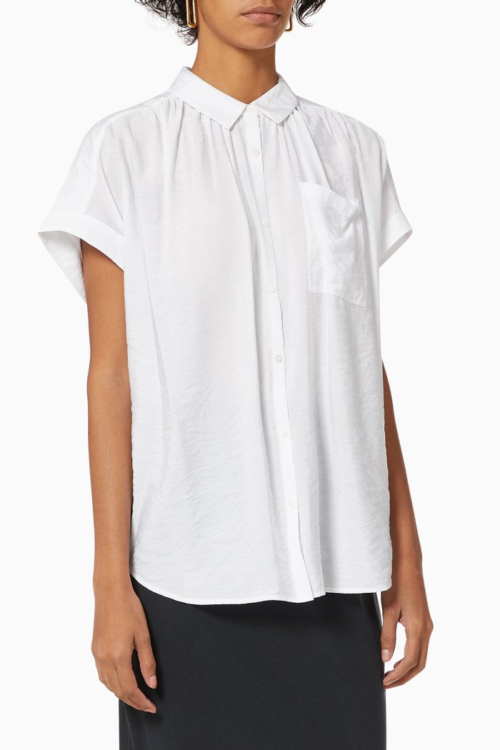 Nicola Shirt in Textured Viscose, White