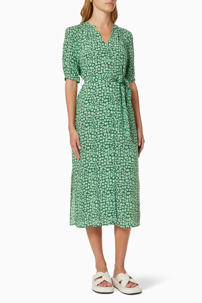 

Juliet Dress in Giraffe Print Fabric, Green