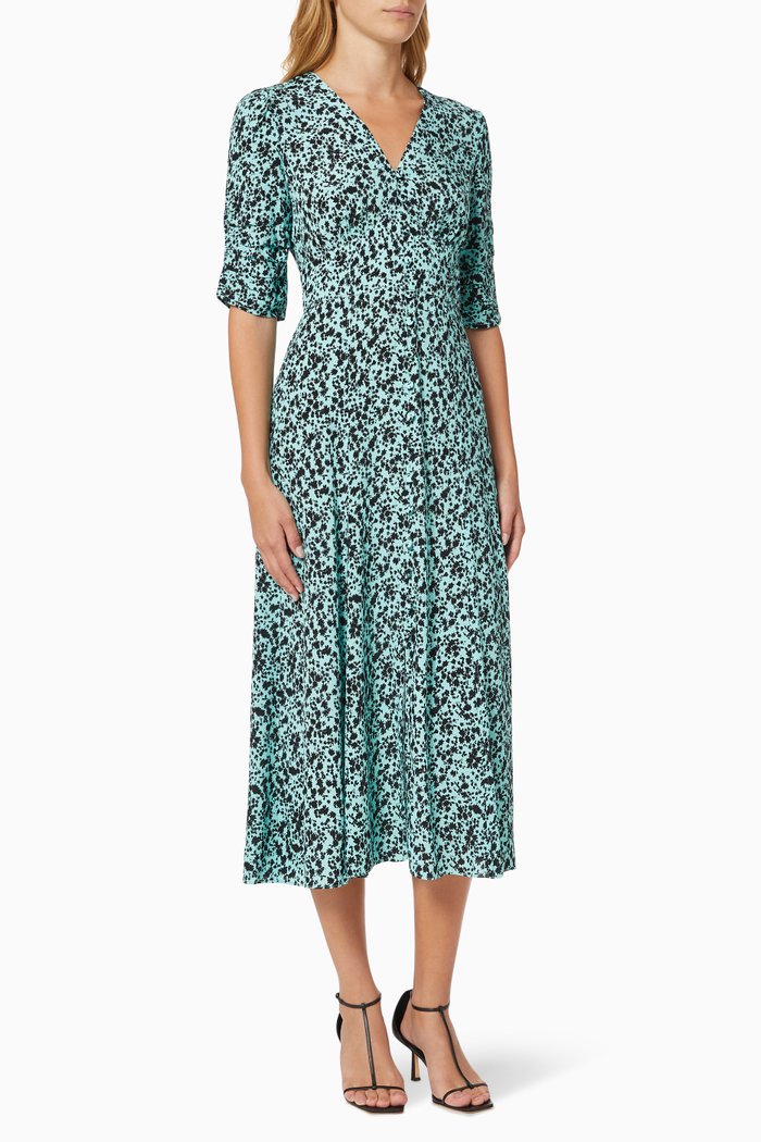

Midnight Meadow Floral Viscose Dress, Blue