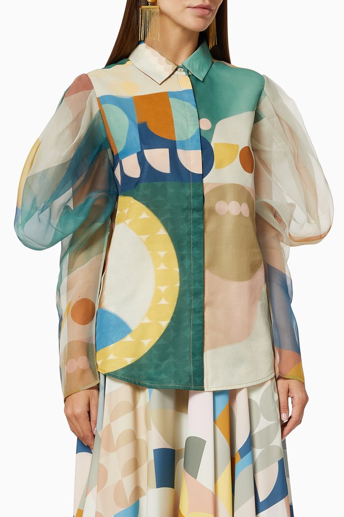 Crayon Sheer Shirt, Multicolour