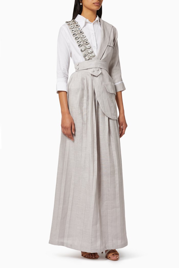 

Embellished Shirt & Top Set, Grey