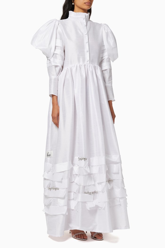 

Embellished Shirt Dress, White