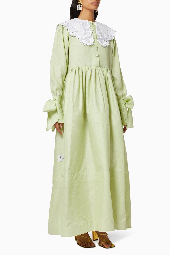 

Lace Collar Dress, Green