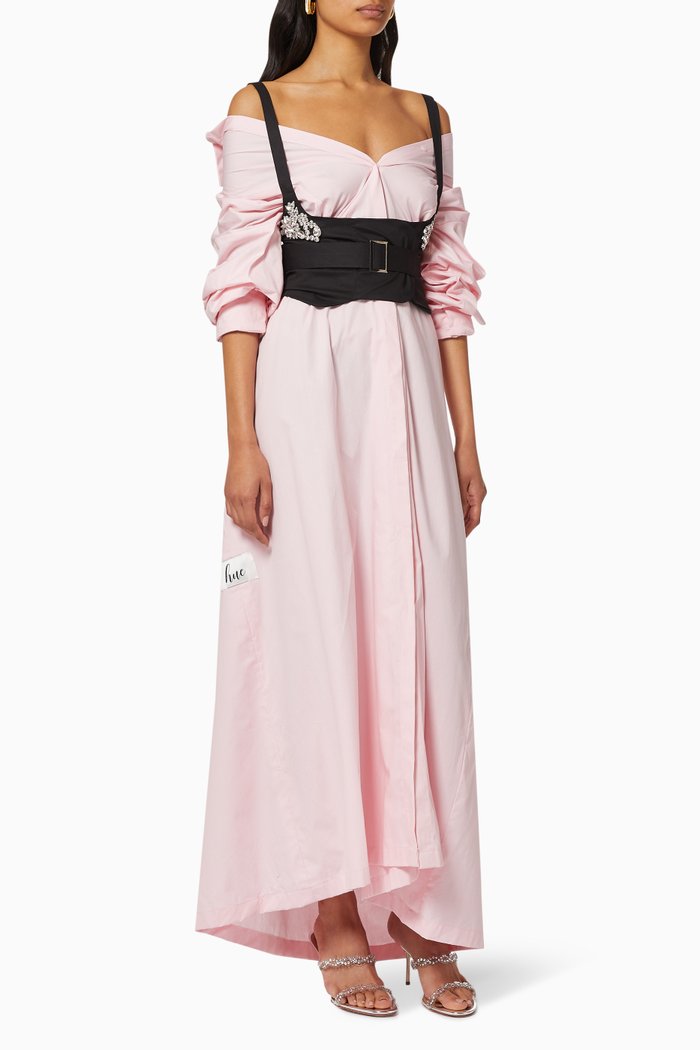 

Crystal Embellished Dress & Corset Set, Pink