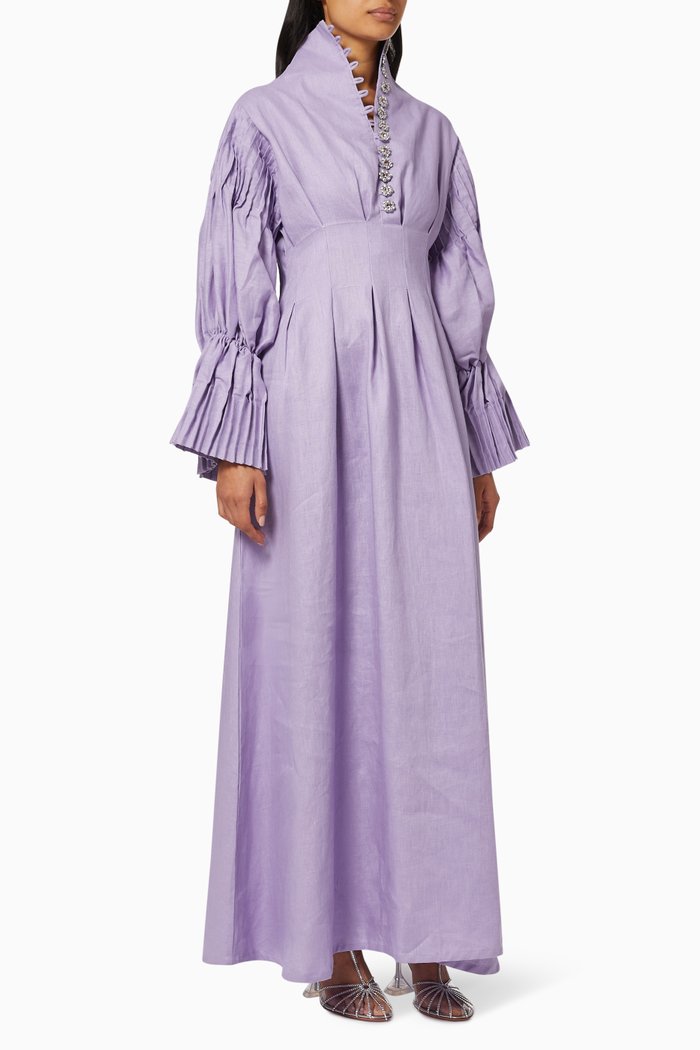 

Crystal Buttoned Kaftan, Purple