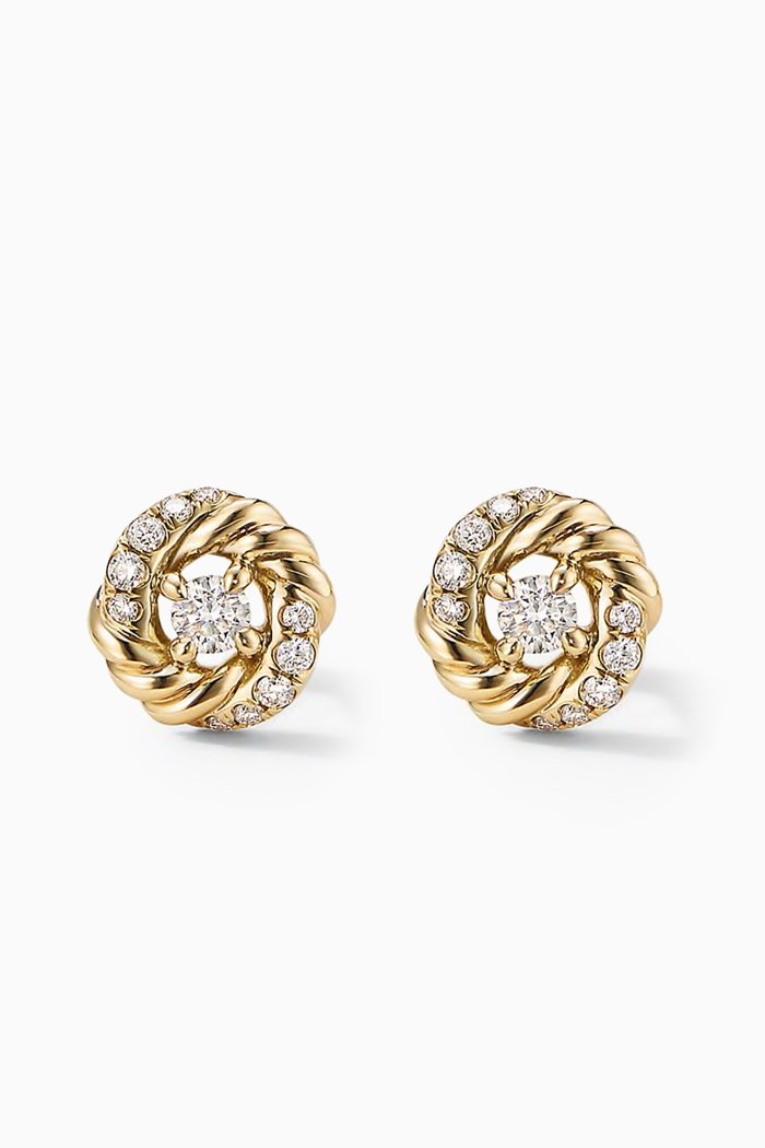 

Petite Infinity Diamond Stud Earrings in 18kt Yellow Gold