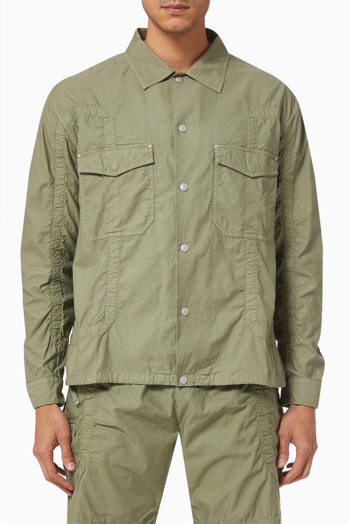 

Frame Snap Overshirt in Cotton Poplin, Neutral