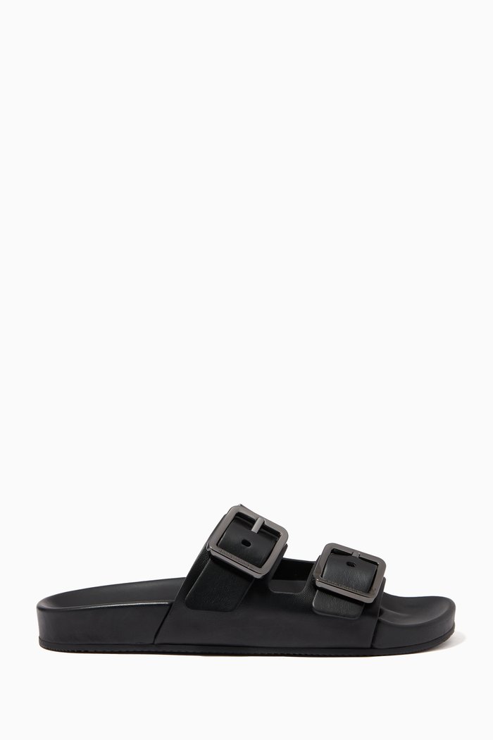Mallorca Sandals in Sheepskin, Black