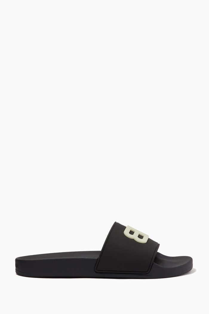 

GITD BB Pool Slides in Rubber, Black