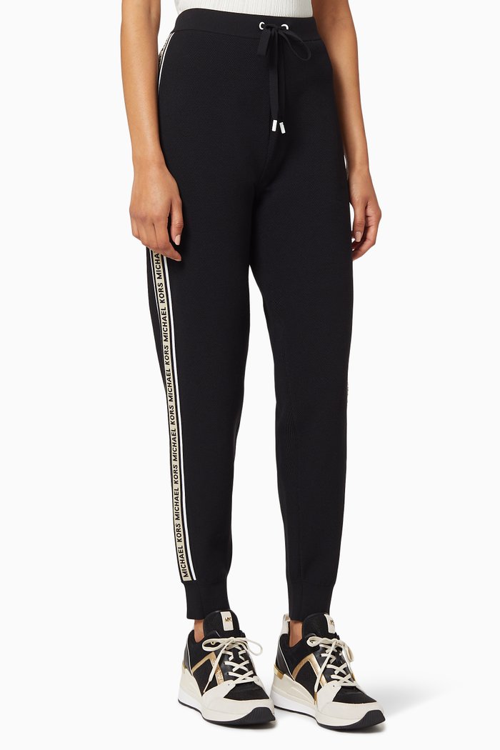 

Logo Tape Nylon Joggers, Black