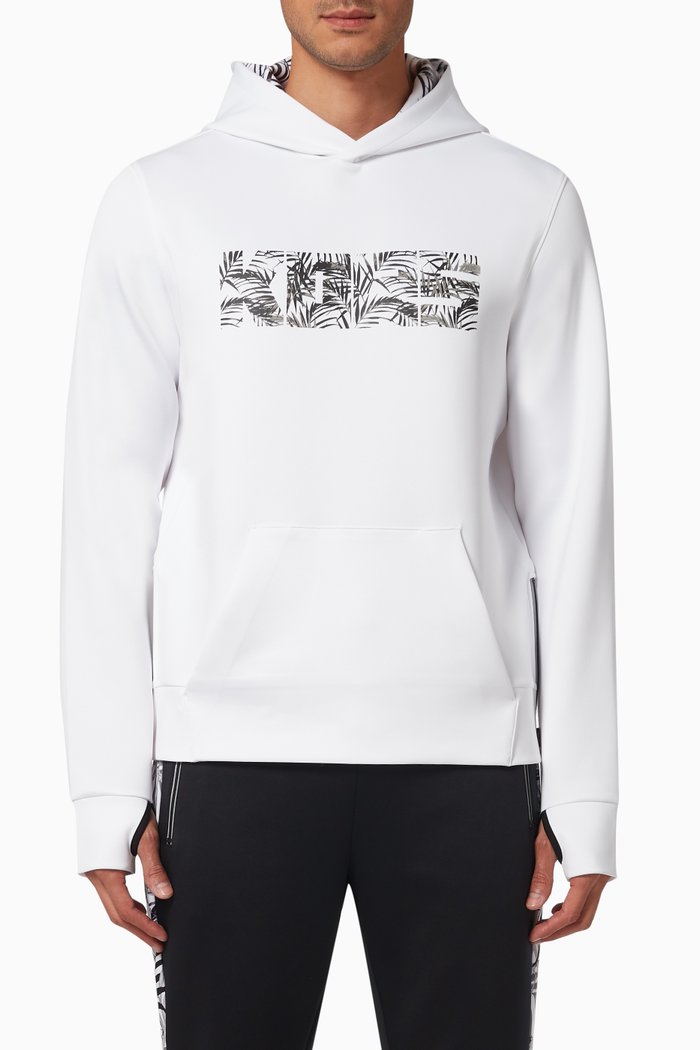 

Palm Tree Hoodie in Cotton, White