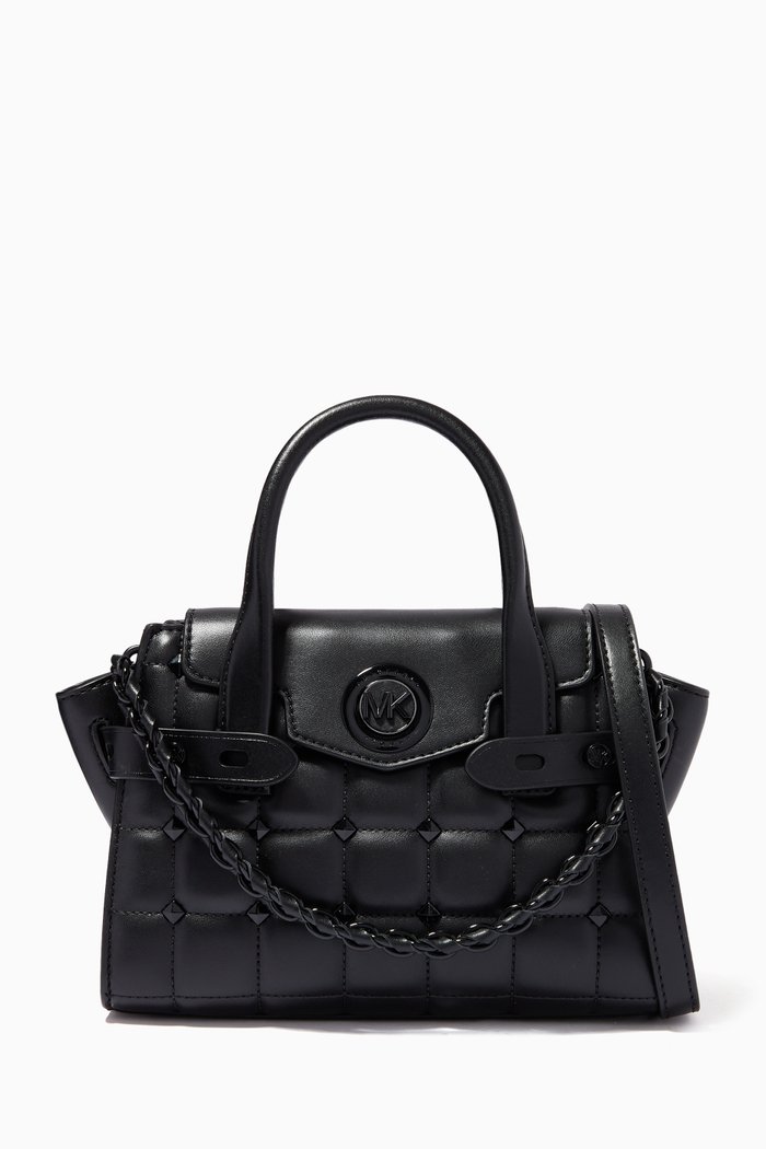 

Extra-small Carmen Satchel Bag in Quilted Leather, Black