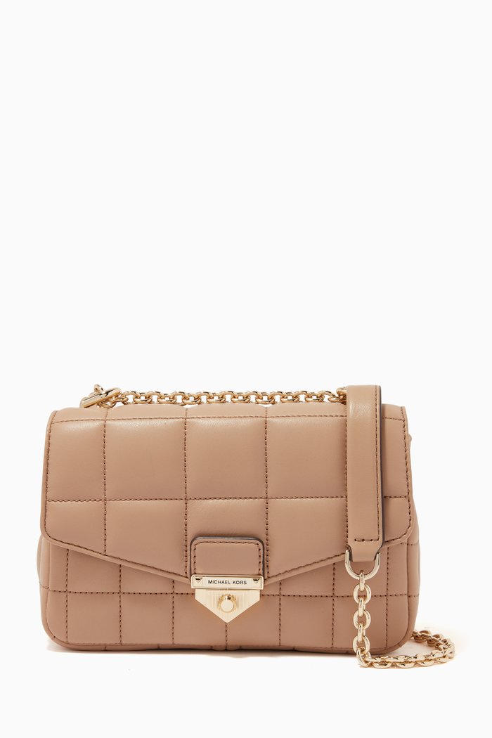 

Small Soho Shoulder Bag in Quilted Leather, Brown