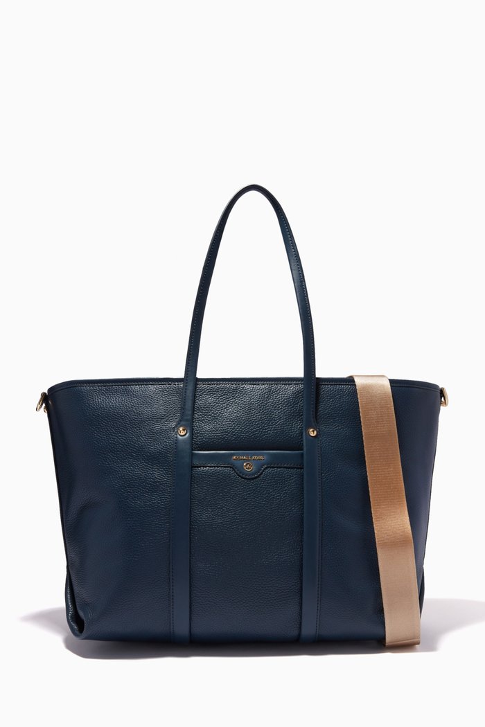 

Large Beck Tote Bag in Leather, Blue