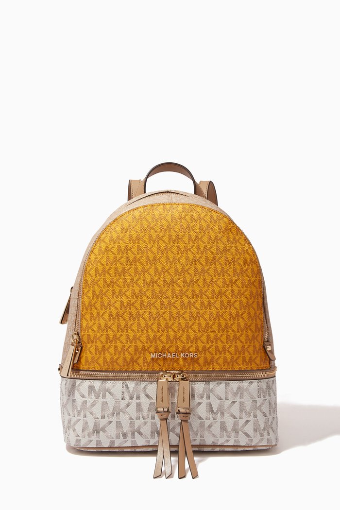 

Medium Rhea Backpack in Logo Canvas, Multicolour
