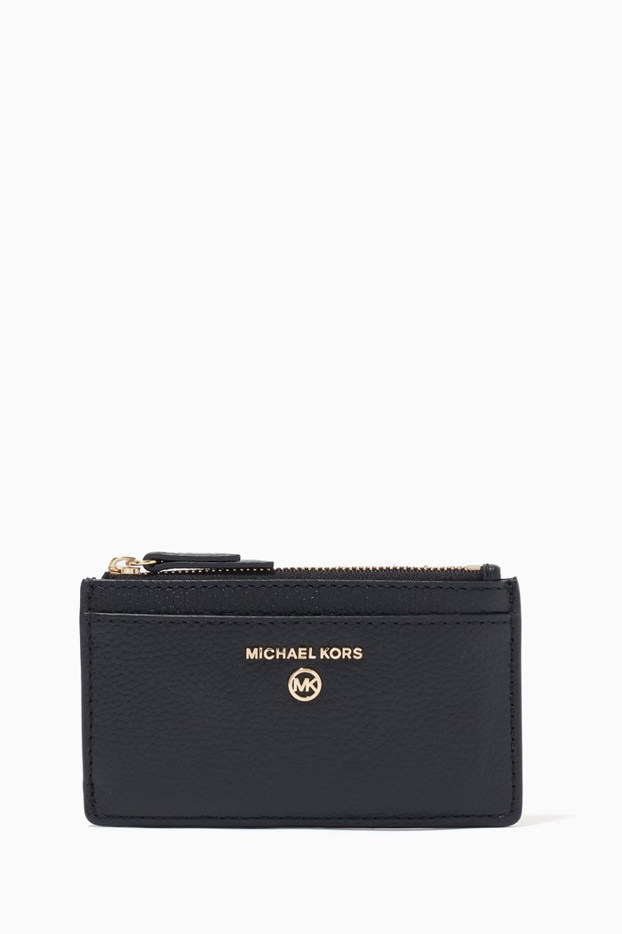 

Small Slim Card Case in Leather, Black