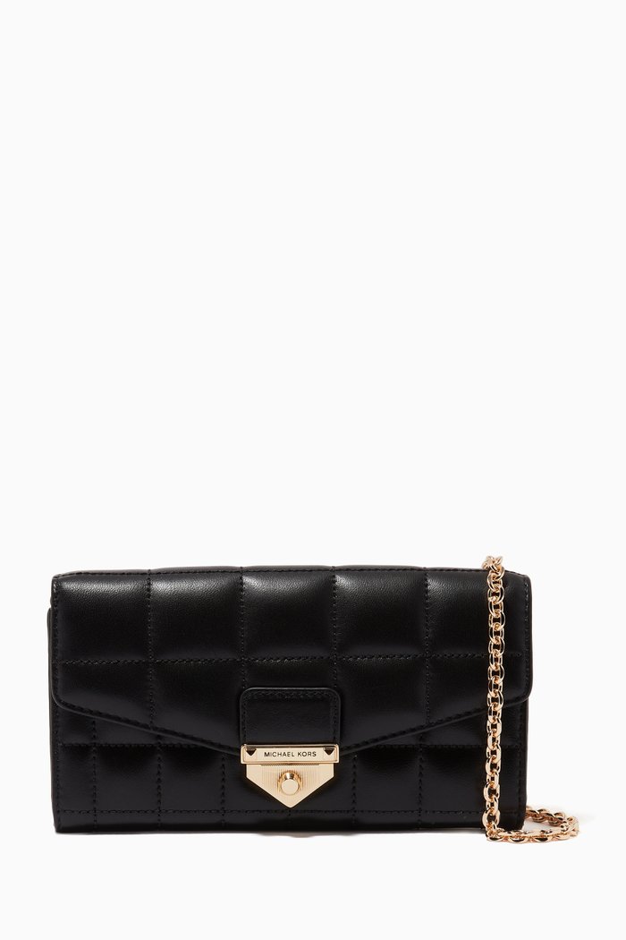 

Large Soho Chain Wallet in Quilted Leather, Black