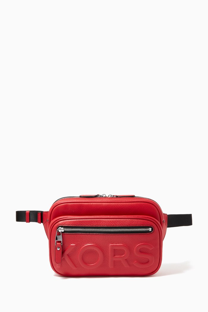 

Hudson Belt Bag in Leather, Red