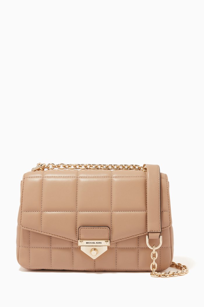 

Large Soho Shoulder Bag in Quilted Leather, Brown